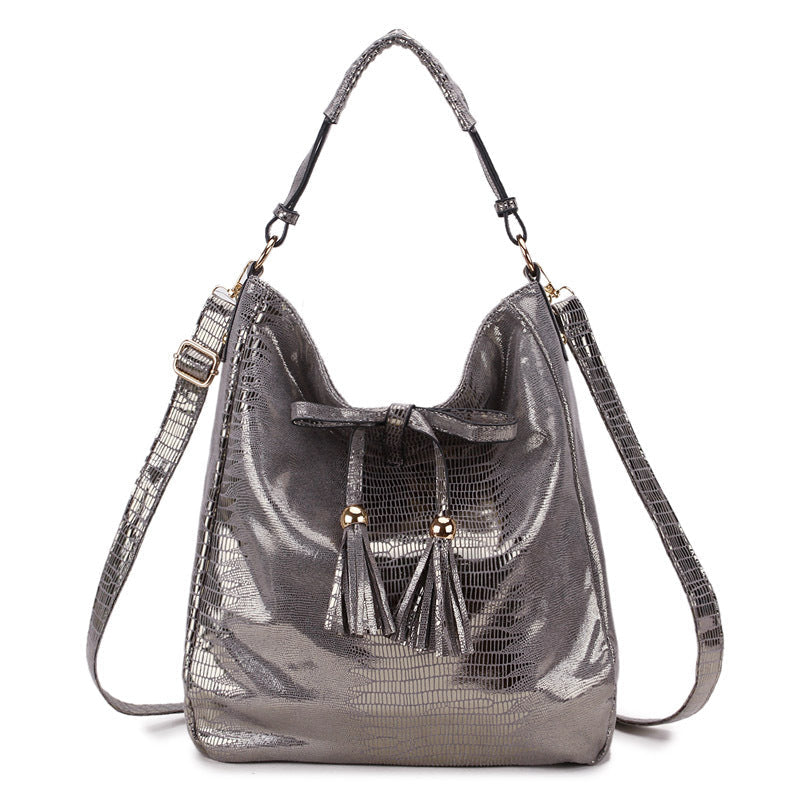 Women’s Metallic Hobo Bags Shoulder Bags with Tassel image 5