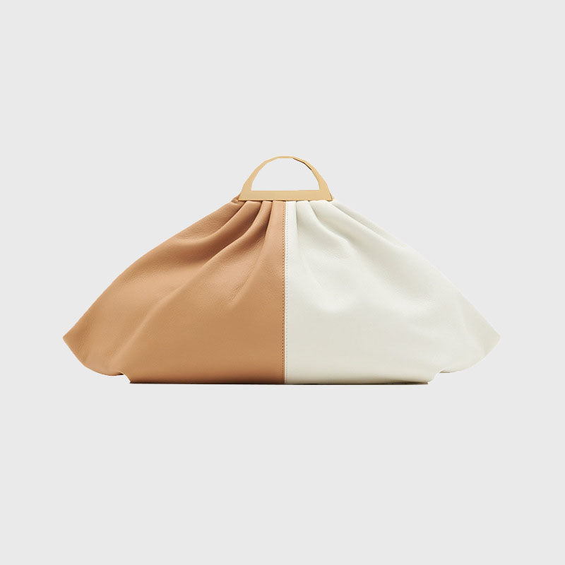 Women’s Two Tone Slouchy Clutch Bags in Vegan Leather image
