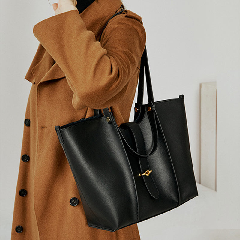 Women’s Minimal Genuine Leather Tote Bags image 6
