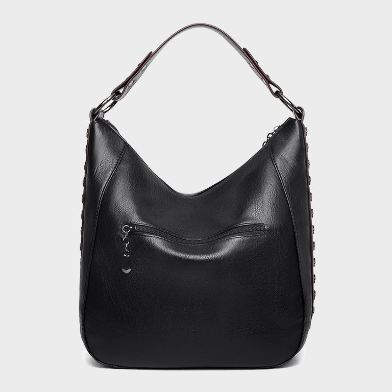 Women’s X Studded Side Zipper Vegan Hobo Bags image 2