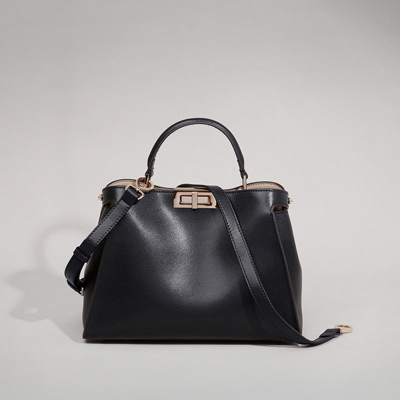 Women’s Genuine Leather Top Handle Satchel Bags with Shoulder Strap image 4