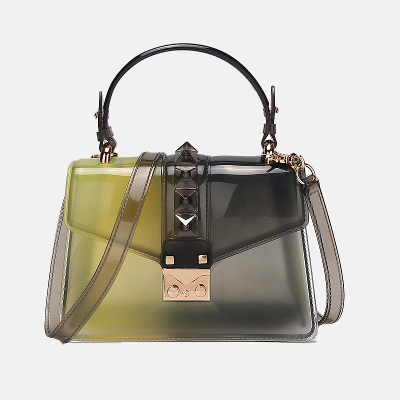 Women’s Flap Clear PVC Top Handle Bags with Shoulder Strap image 5