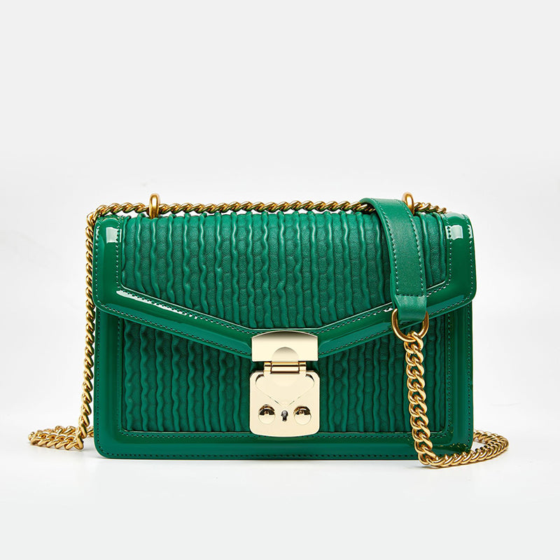 Women’s Genuine Leather Quilted Flap Crossbody Bags image 6