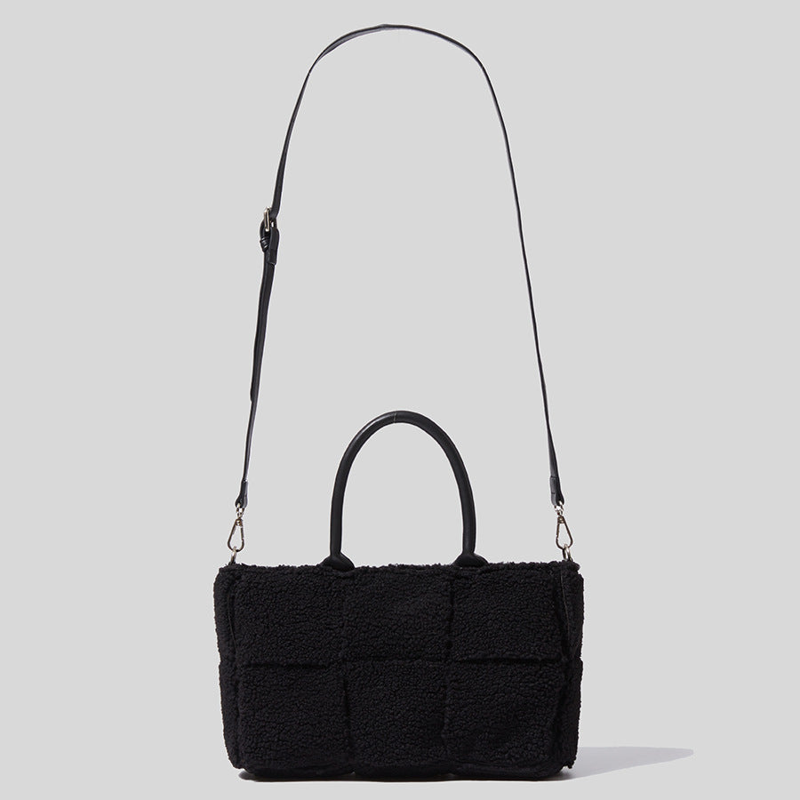 Women’s Fuzzy Woven Style Handbags with Shoulder Strap image 3