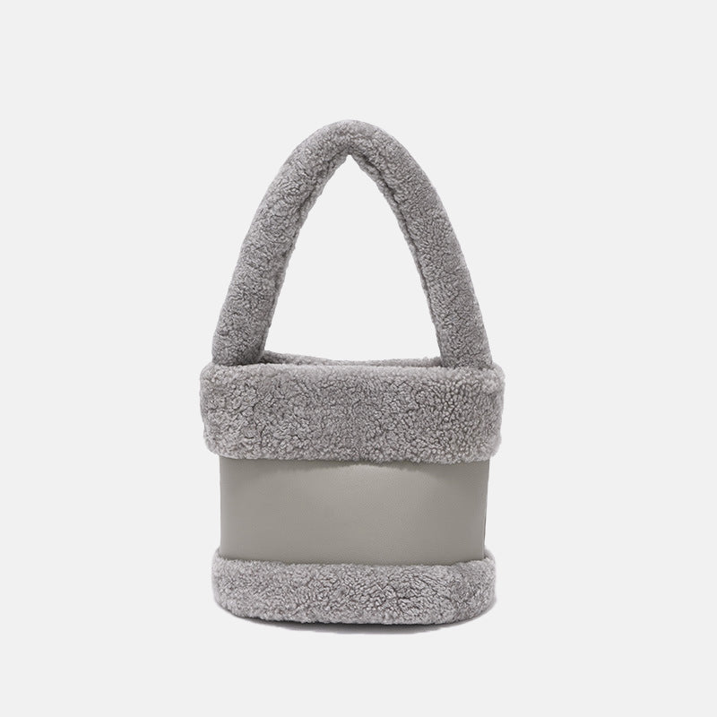 Women’s Furry Genuine Lambskin Mini Bucket Bags image 2
