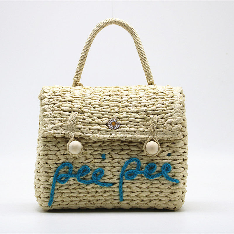 Women’s Straw Woven Top Handle Bucket Bags image 4