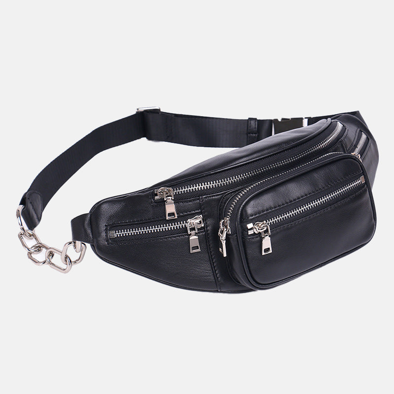 Women’s Genuine Leather Zippers Waist Bags Fanny Packs image 4