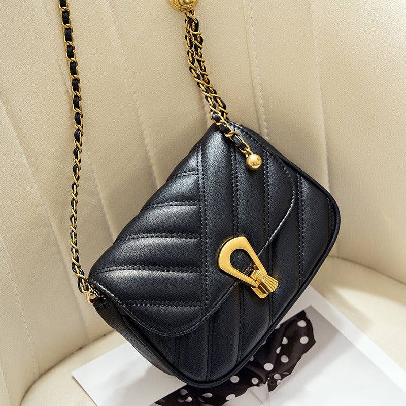Women’s Small Quilted Flap Genuine Leather Crossbody Bags image 2