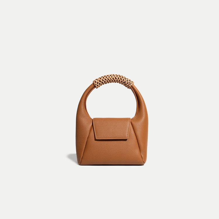 Women’s Leather Minimalism Woven Top Handle Handbags image 2