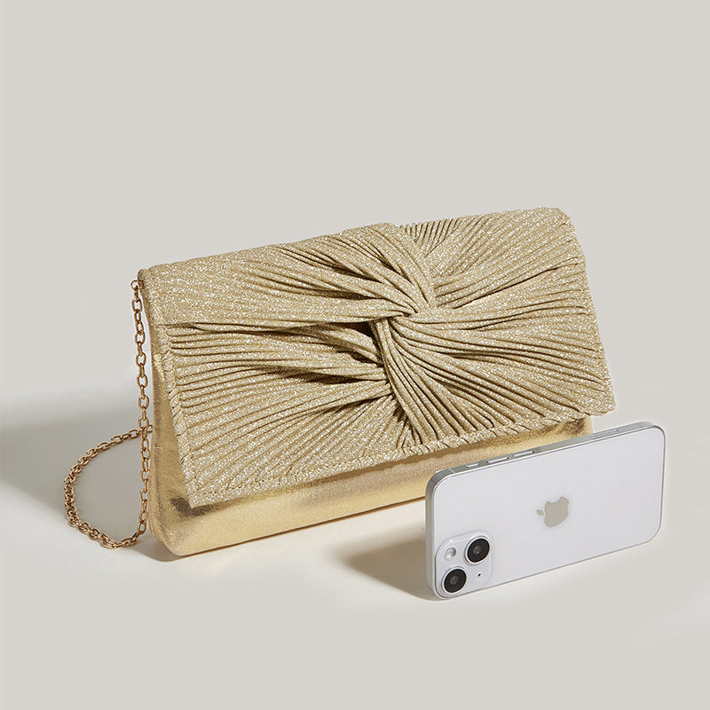 Women’s Ruched Glitter Flap Evening Clutch Bags image 4