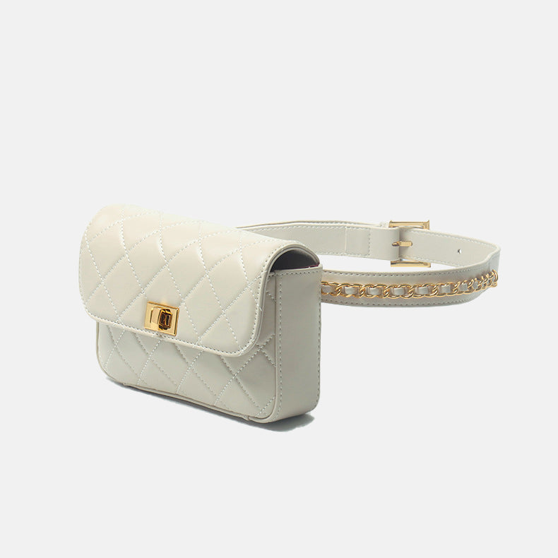 Women’s Mini Quilted Genuine Leather Flap Waist Bags image 6
