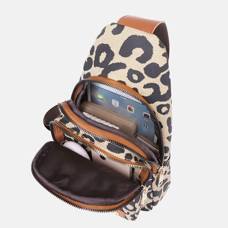 Women’s Leopard Print Plus Size Crossbody Sling Bags image 4