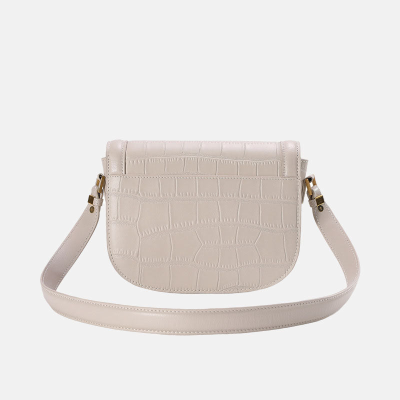 Women’s Croc Embossed Flap Saddle Shoulder Bags in Calfskin image 4