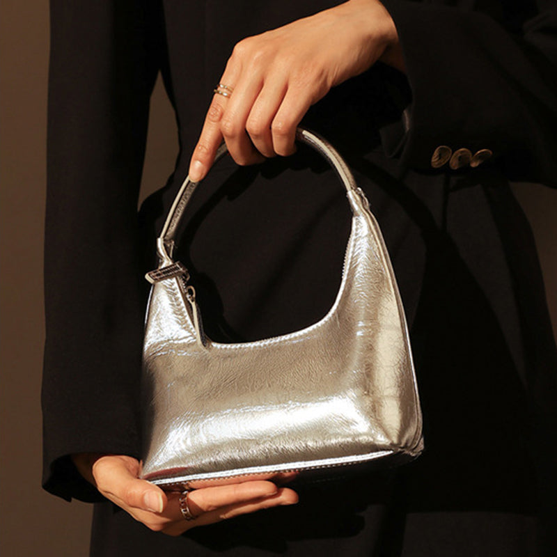 Women’s Small Genuine Leather Hobo Baguette Bags image 4