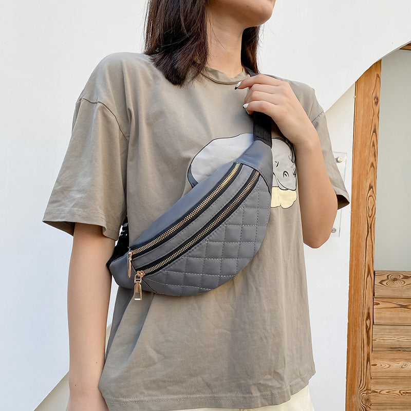 Women’s Quilted Double Zipper Waist Fanny Packs image 6