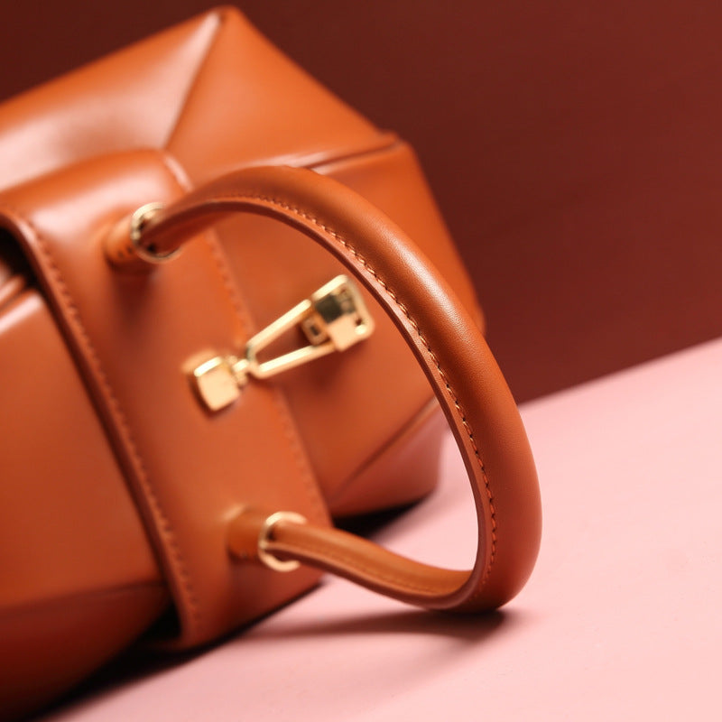 Women’s Knotted Cherry Top Handle Clutch in Genuine Leather image 3