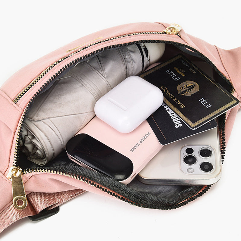 Women’s Double Zippers Waist Fanny Packs in Polyester image 4
