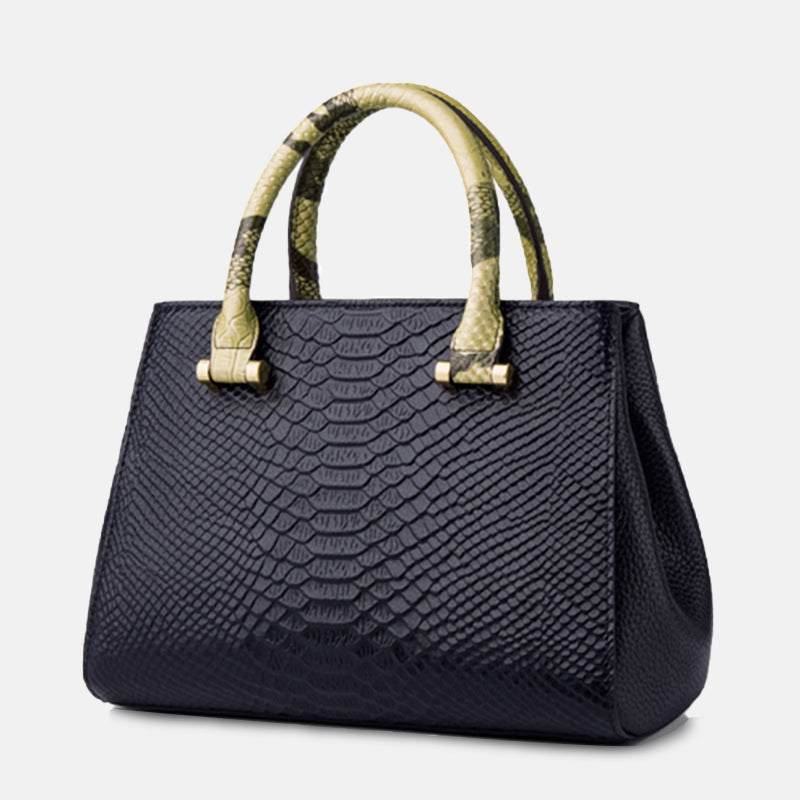 Women’s Medium Genuine Leather Croc Print Top Handle Satchels image 5
