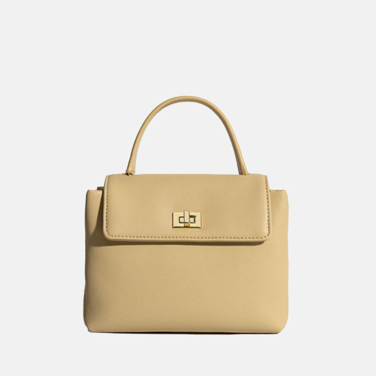 Women’s Small Minimal Genuine Leather Flap Satchel Handbags image