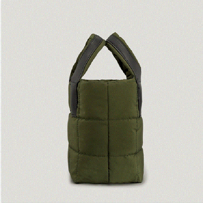 Women’s Quilted Puffer Dual Handle Tote Bags with Shoulder Strap image 4