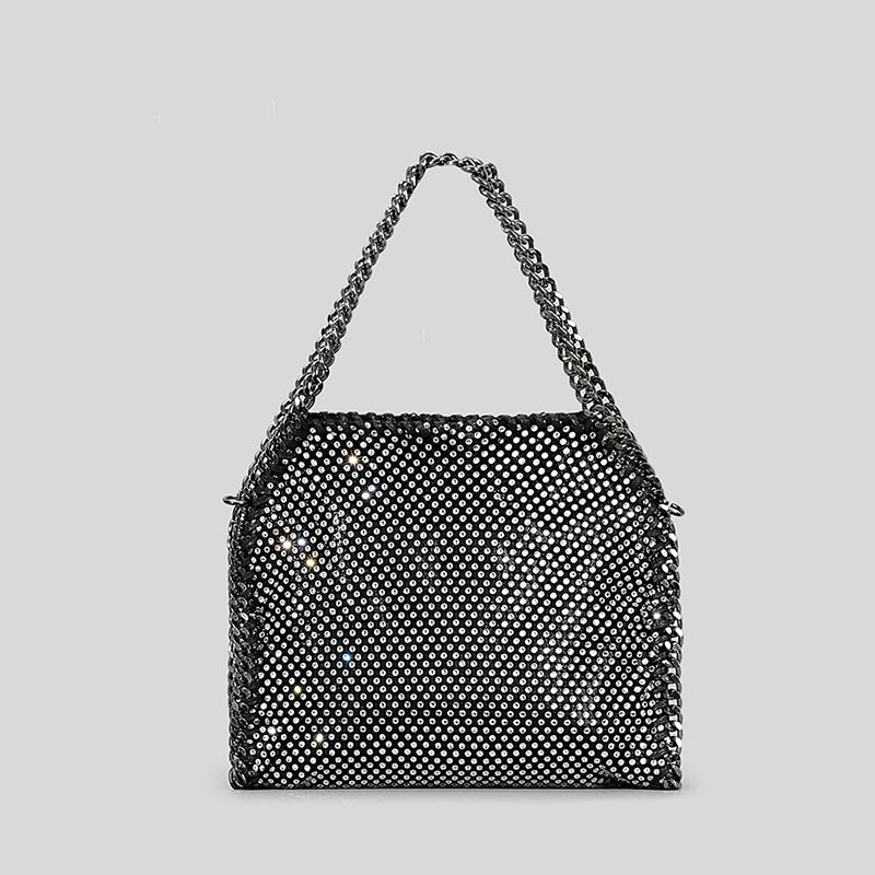 Women’s Rhinestone Woven Chains Hobo Evening Purse image 6