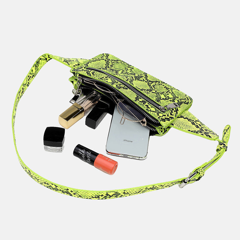 Women’s Python Square Waist Packs in Vegan Leather image 5