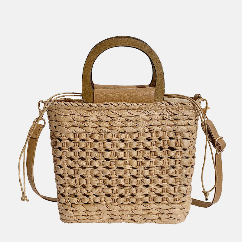 Women’s Straw Woven Shoulder Bucket Bags image