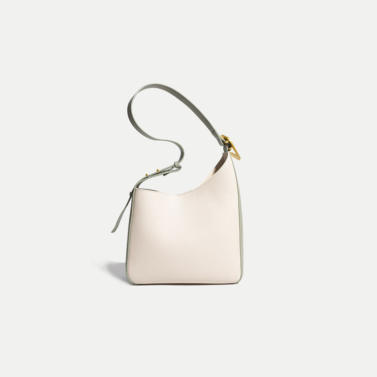 Women’s Irregular Two Tone Genuine Leather Tote Bags image 3