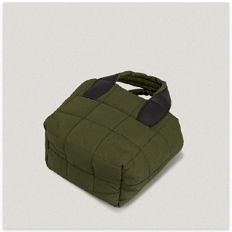 Women’s Quilted Puffer Dual Handle Tote Bags with Shoulder Strap image 3