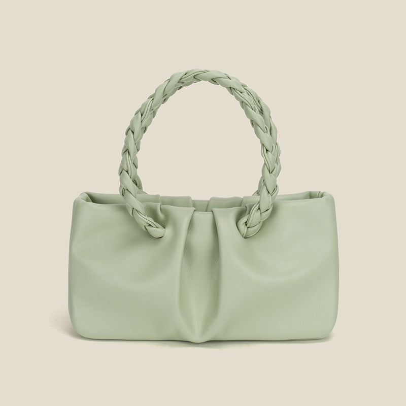 Women’s Braided Bucket Top Handle Bags in Vegan Leather image
