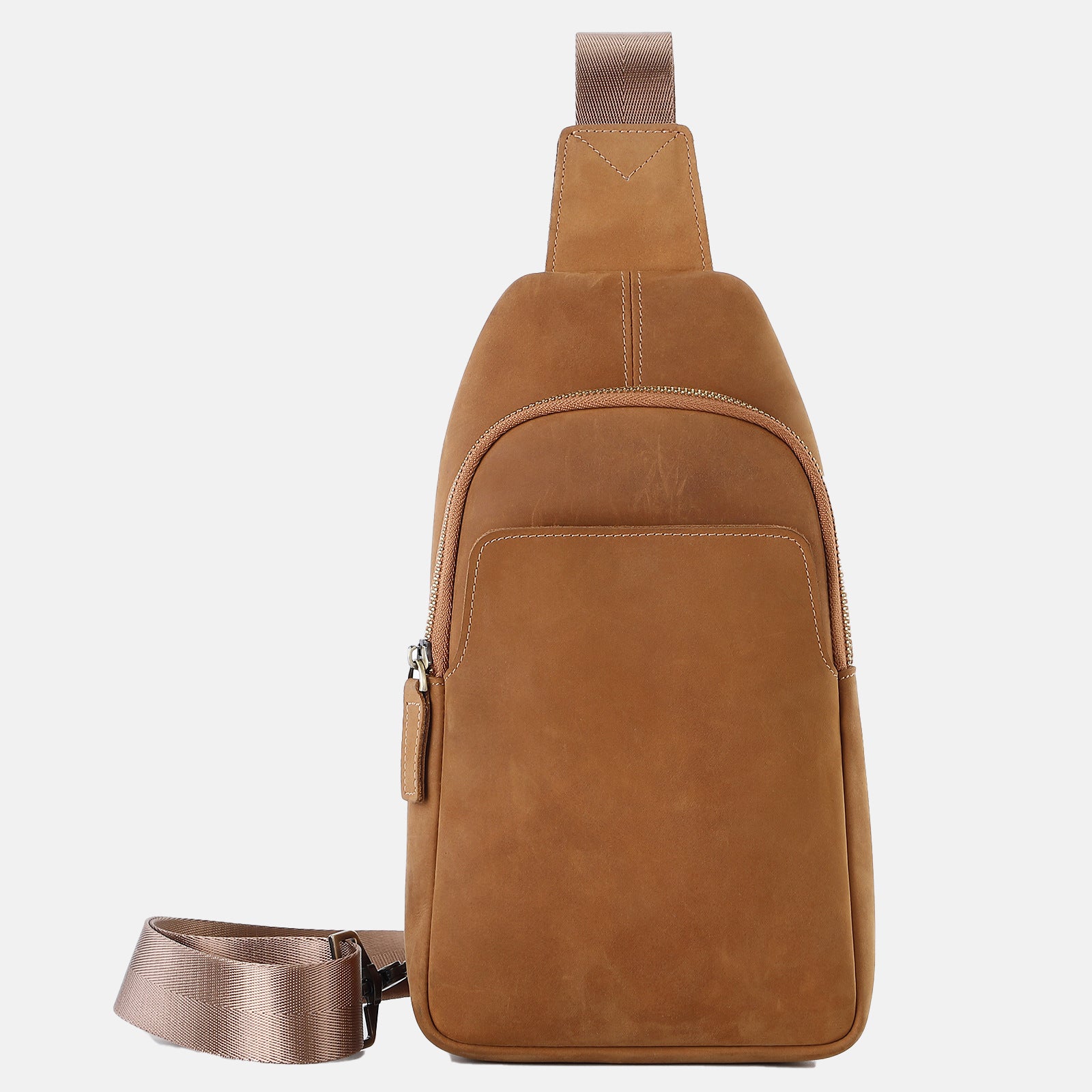 Women’s Genuine Leather Sling Bags with Wide Crossbody Strap image