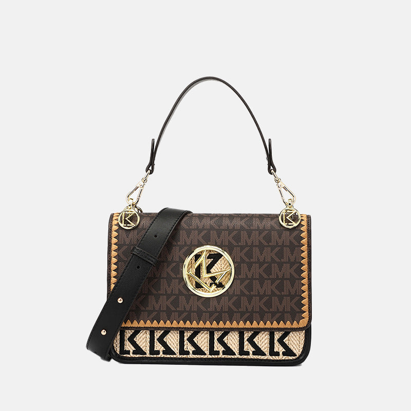 Women’s Letter Print Genuine Leather Messenger Shoulder Bags image