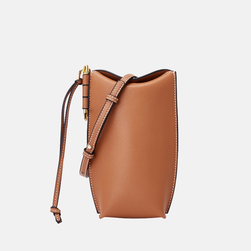 Women’s Genuine Leather Crossbody Mini Bucket Bags image