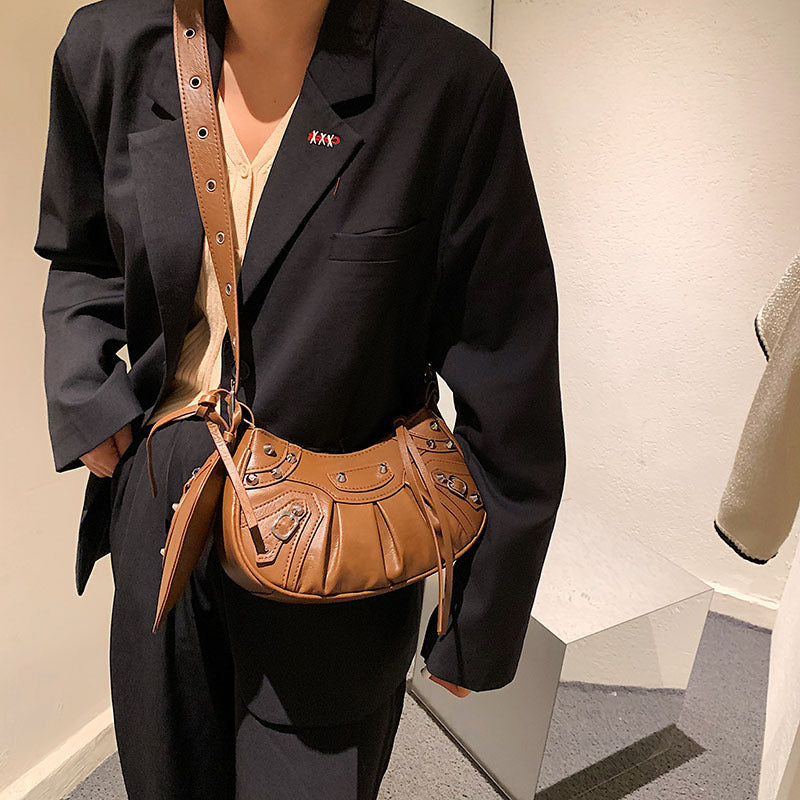 Women’s Studs Hobo Shoulder Bags with Wristlet image 11