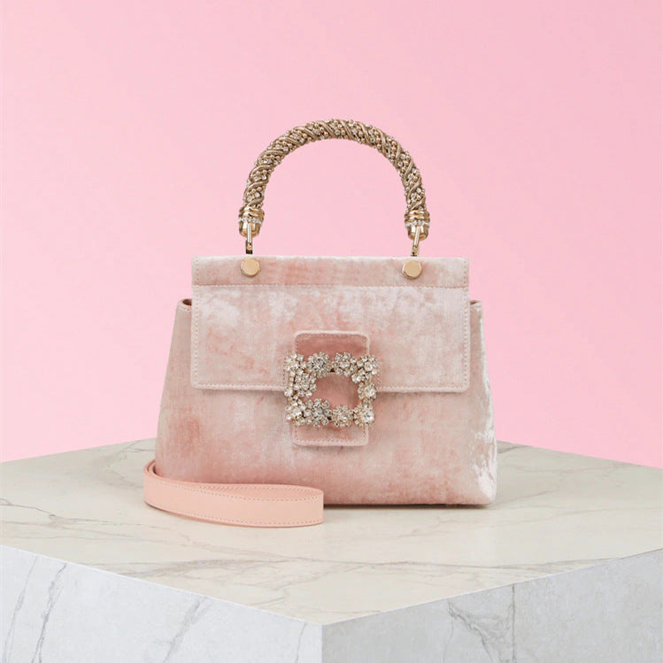 Women’s Velvet Rhinestone Small Handbags image 8
