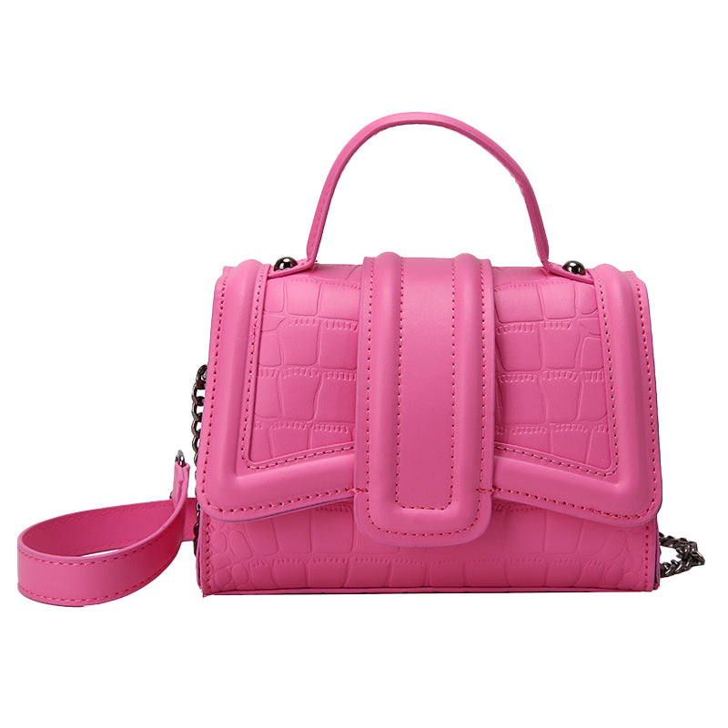 Women’s Small Croc Print Flap Top Handle Bags with Shoulder Strap image
