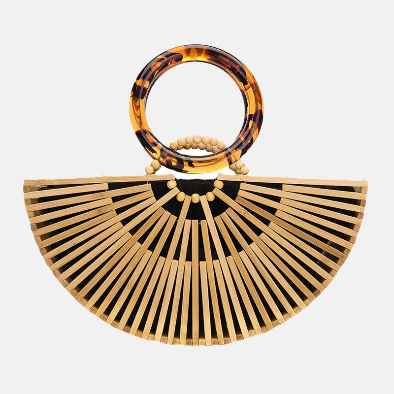 Women’s Bamboo Hollow Out Woven Beach Handbags image