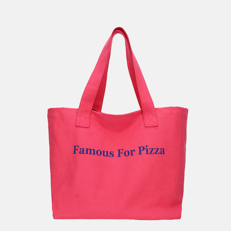 Women’s Letter Print Canvas Shopping Tote image 6