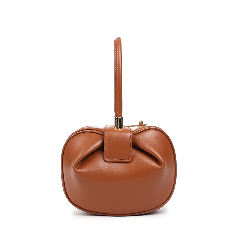 Women’s Knotted Cherry Top Handle Clutch in Genuine Leather image