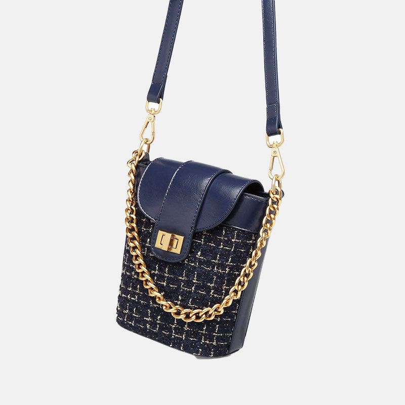 Women’s Braided Mini Crossbody Bucket Bags in Vegan Leather image