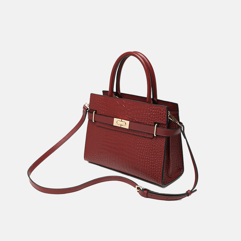 Women’s Genuine Leather Croc Print Satchel Bags image 5