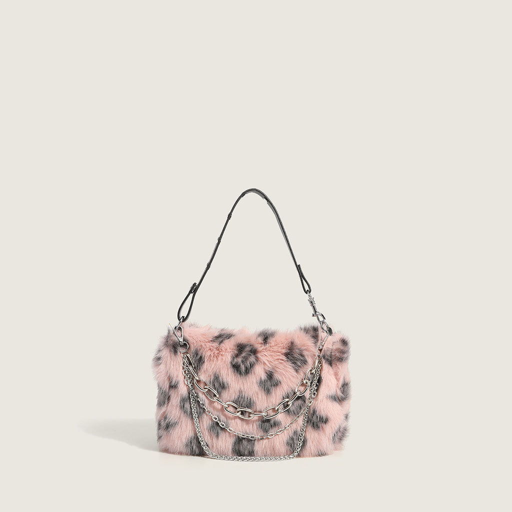 Women’s Furry Printed Handbags image 5