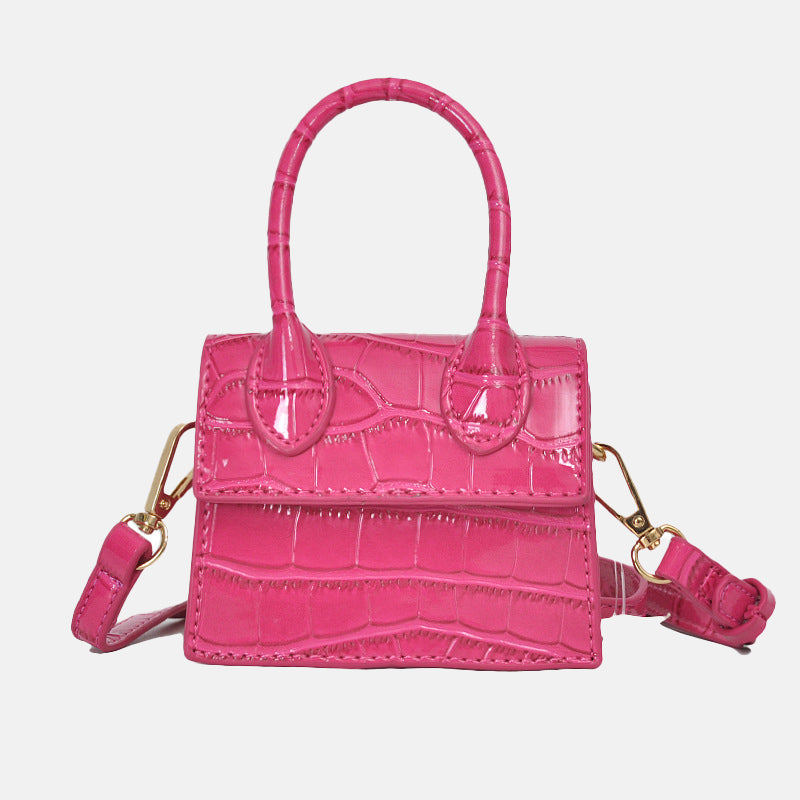 Women’s Mini Croc Print Top Handle Bags with Shoulder Strap image