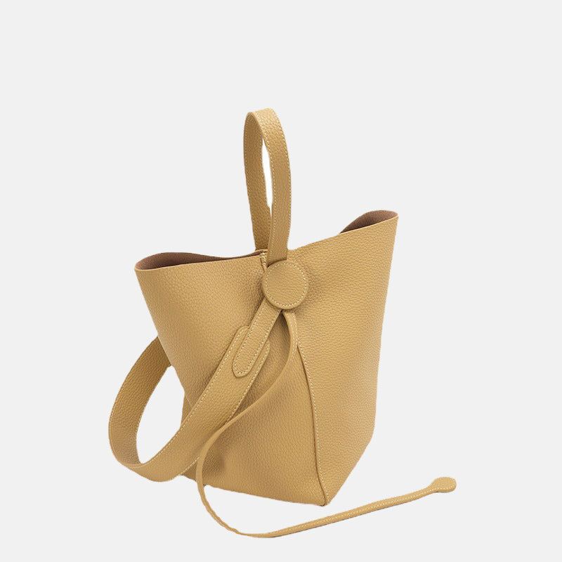 Women’s Genuine Leather Shoulder Bucket Tote Bags (3 Piece Set) image