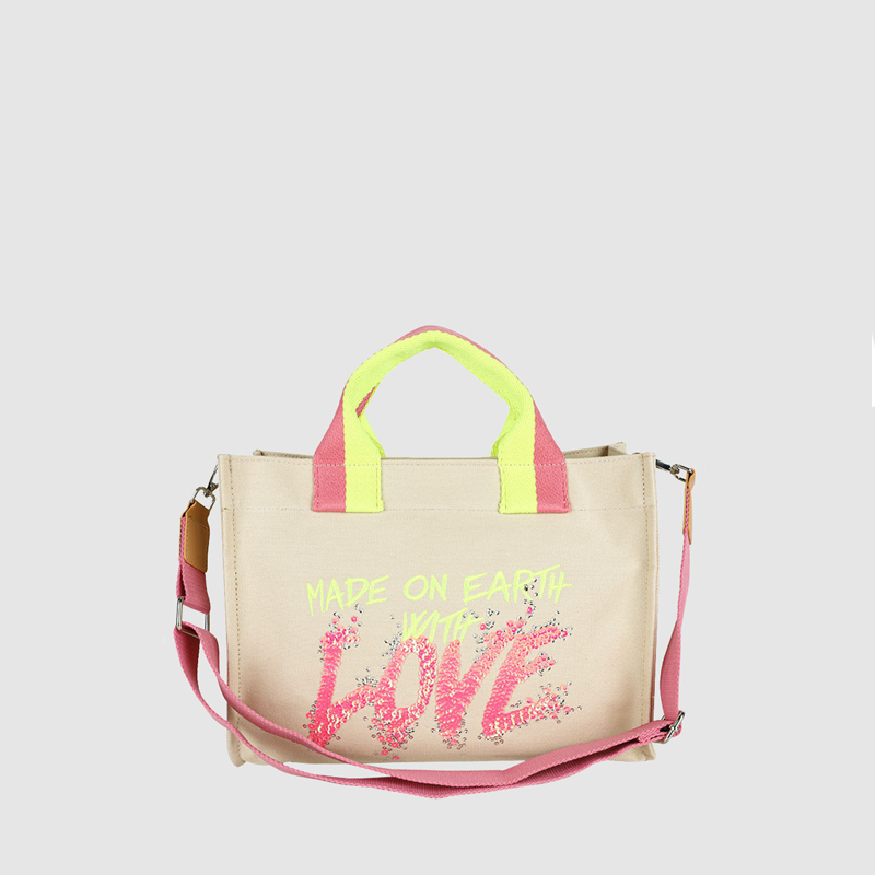 Women’s Letter Print Canvas Tote Bags image