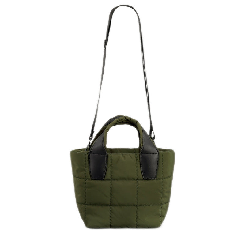 Women’s Quilted Puffer Dual Handle Tote Bags with Shoulder Strap image 7