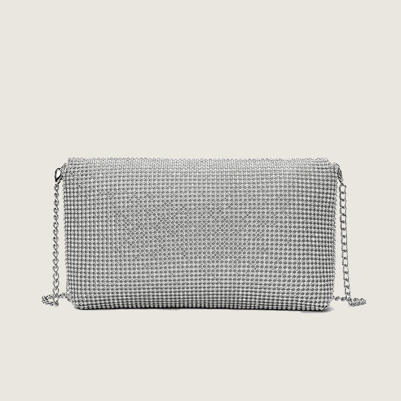 Women’s Silver Rhinestones Envelope Evening Bags with Fringe image 2