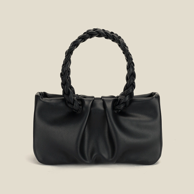Women’s Braided Bucket Top Handle Bags in Vegan Leather image 4