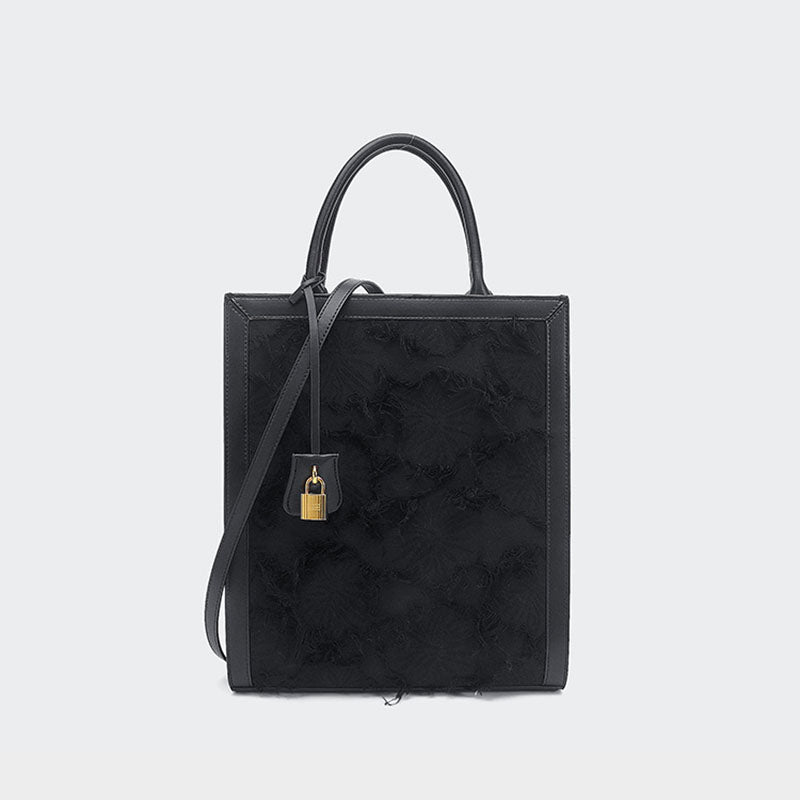 Women’s Ripped Top Handle Tote Bags with Shoulder Strap image 9