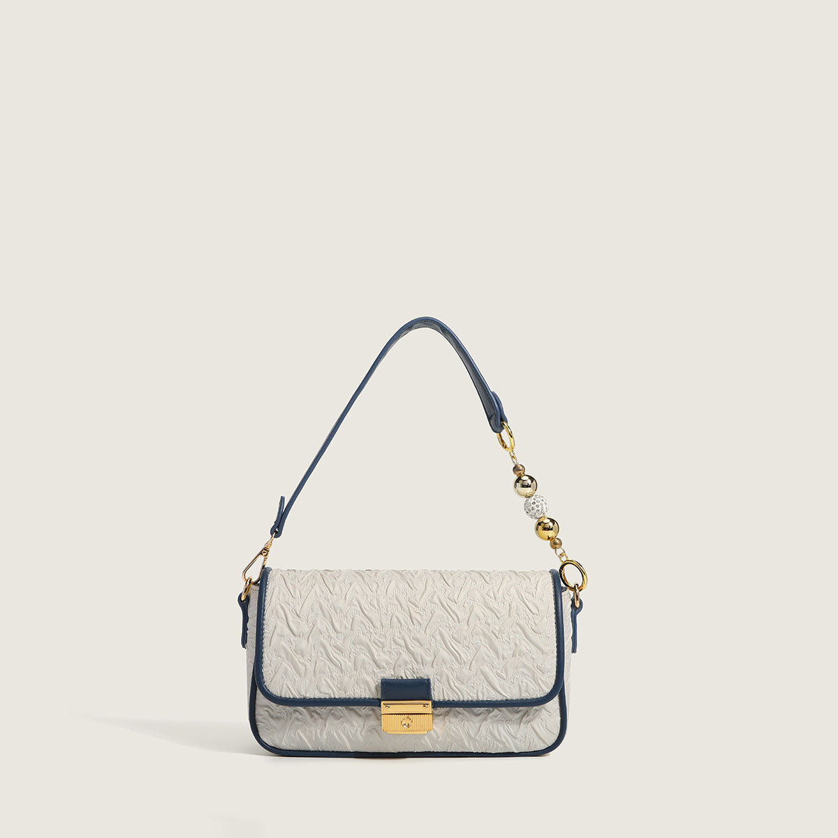 Women’s Textured Flap Vegan Baguette Bags image 3
